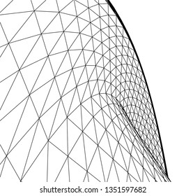 Architectural drawing. Geometric background 3d