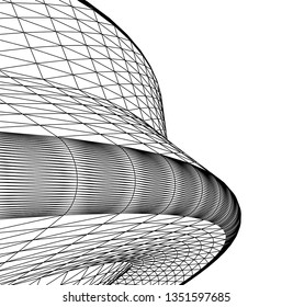 Architectural drawing. Geometric background 3d