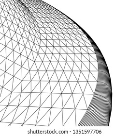 Architectural drawing. Geometric background 3d