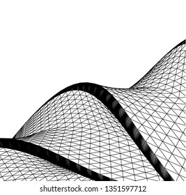 Architectural drawing. Geometric background 3d