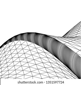 Architectural drawing. Geometric background 3d