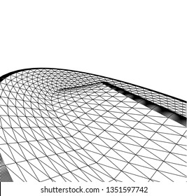 Architectural drawing. Geometric background 3d