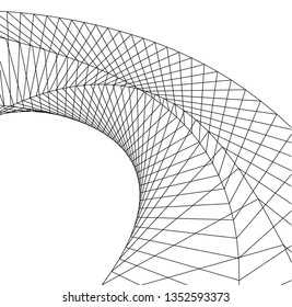 Architectural drawing. Geometric background 3d