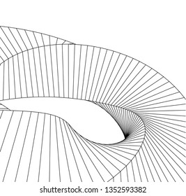 Architectural drawing. Geometric background 3d