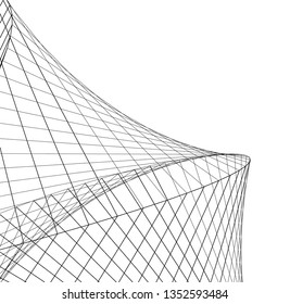 Architectural drawing. Geometric background 3d