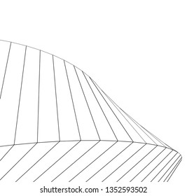 Architectural drawing. Geometric background 3d