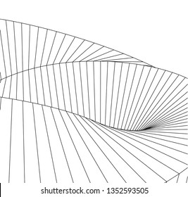 Architectural drawing. Geometric background 3d