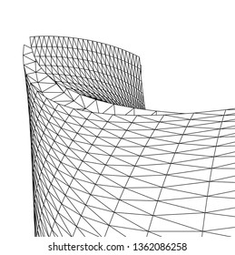 Architectural drawing. Geometric background 3d
