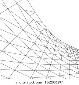 Architectural drawing. Geometric background 3d