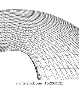 Architectural drawing. Geometric background 3d