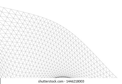 Architectural drawing. Geometric background 3d