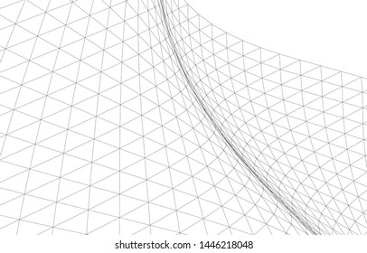 Architectural drawing. Geometric background 3d