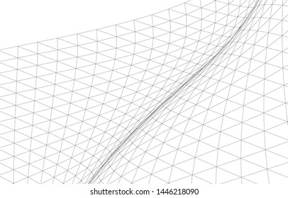 Architectural drawing. Geometric background 3d