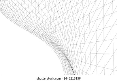 Architectural drawing. Geometric background 3d
