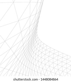 Architectural drawing. Geometric background 3d
