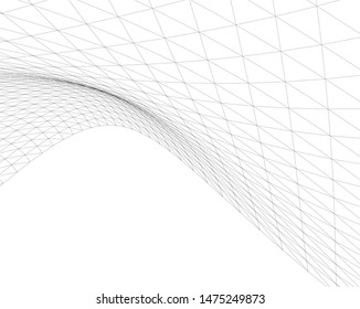 Architectural drawing. Geometric background 3d