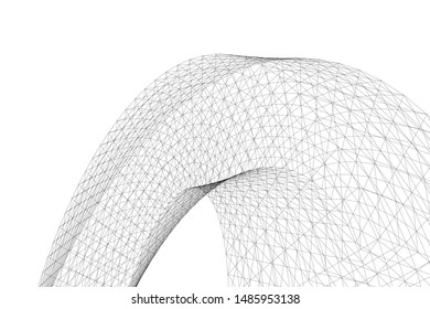 Architectural drawing. Geometric background 3d