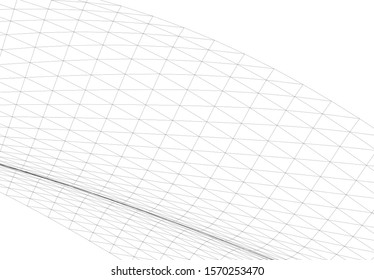 Architectural drawing. Geometric background 3d