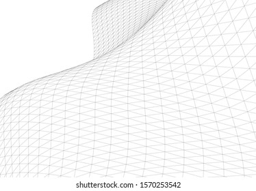 Architectural drawing. Geometric background 3d