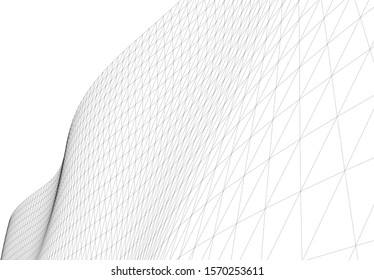 Architectural drawing. Geometric background 3d