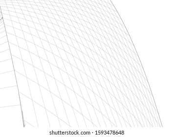 Architectural drawing. Geometric background 3d