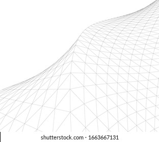 Architectural drawing. Geometric background 3d