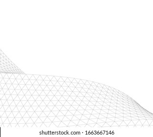Architectural drawing. Geometric background 3d