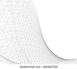 Architectural drawing. Geometric background 3d