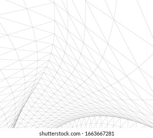 Dibujo arquitectónico. Fondo geométrico 3d