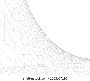 Architectural drawing. Geometric background 3d