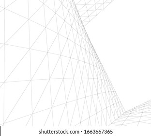 Architekturzeichnung. Geometrischer Hintergrund 3D