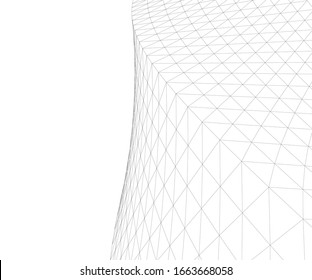 Architectural drawing. Geometric background 3d