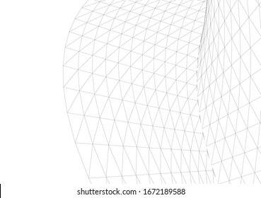 Architectural drawing. Geometric background 3d