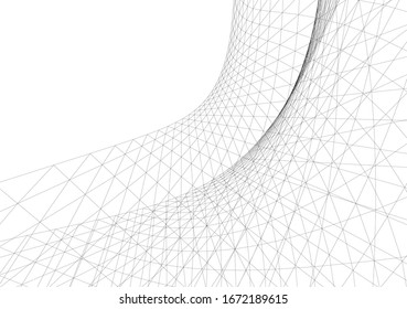 Architectural drawing. Geometric background 3d