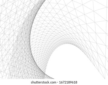 Architectural drawing. Geometric background 3d