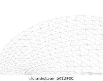 Architectural drawing. Geometric background 3d