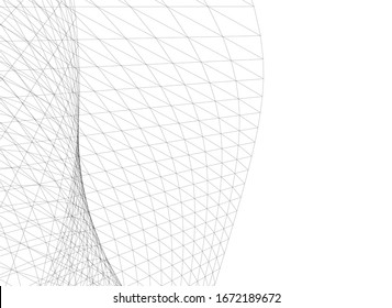 Architectural drawing. Geometric background 3d