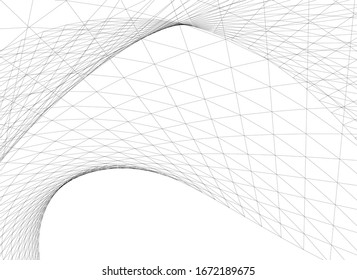 Architectural drawing. Geometric background 3d