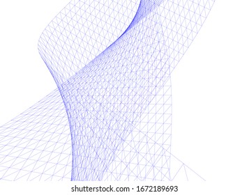 Architectural drawing. Geometric background 3d