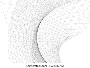 Architekturzeichnung. Geometrischer Hintergrund 3D