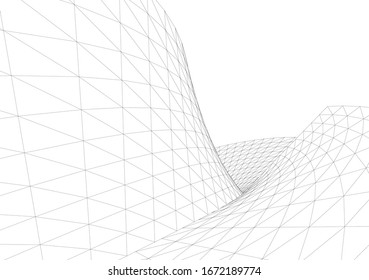 Architectural drawing. Geometric background 3d