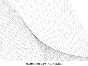 Architectural drawing. Geometric background 3d