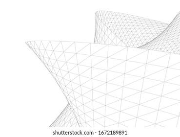 Architectural drawing. Geometric background 3d