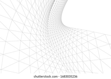 Architectural drawing. Geometric background 3d