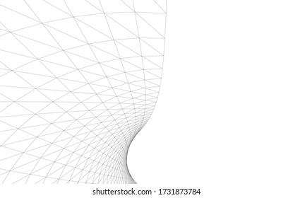 Architectural drawing. Geometric background 3d