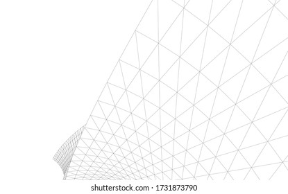 Architectural drawing. Geometric background 3d