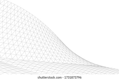 Architectural drawing. Geometric background 3d