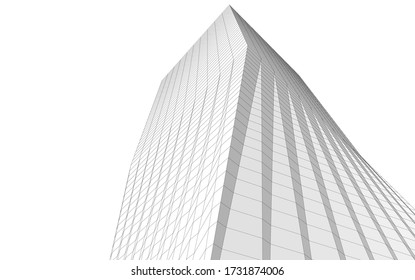 Dibujo arquitectónico. Fondo geométrico 3d
