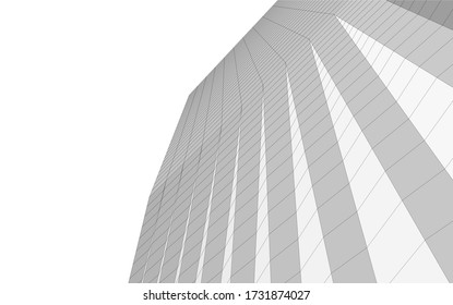 Architectural drawing. Geometric background 3d