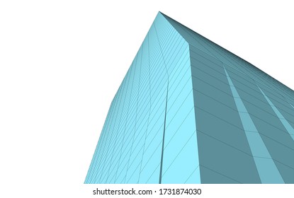Dibujo arquitectónico. Fondo geométrico 3d